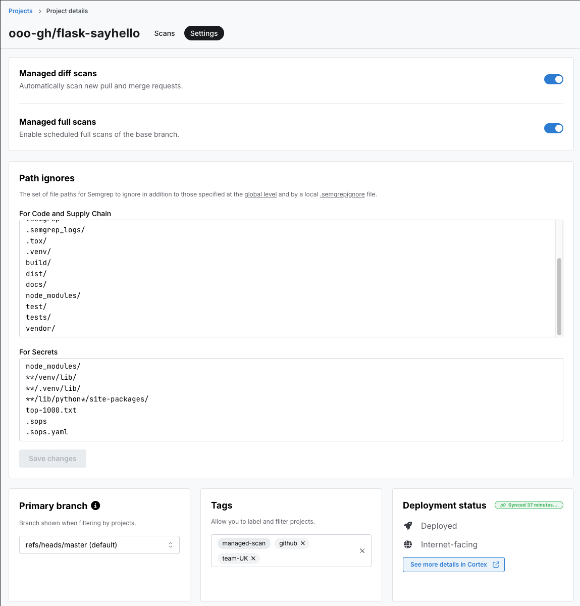 Cortex Data In Project Settings